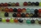 CTG50 15.5 inches 2mm round tiny multi-color agate beads wholesale