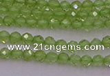 CTG500 15.5 inches 2mm faceted round tiny peridot gemstone beads