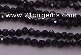 CTG501 15.5 inches 2mm faceted round tiny black spinel beads