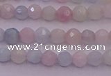 CTG505 15.5 inches 4mm faceted round tiny morganite beads