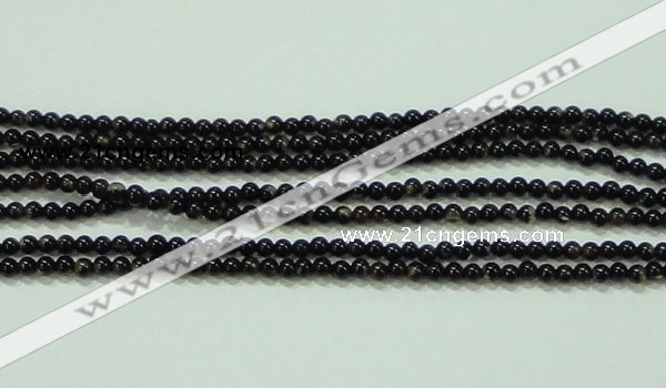 CTG51 15.5 inches 1.5mm round grade AB tiny black agate beads wholesale