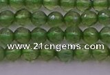 CTG512 15.5 inches 4mm faceted round tiny green apatite beads