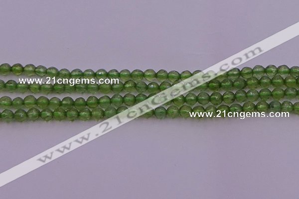 CTG512 15.5 inches 4mm faceted round tiny green apatite beads