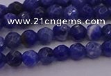 CTG513 15.5 inches 4mm faceted round tiny sodalite beads