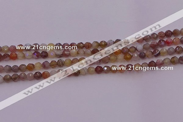 CTG514 15.5 inches 4mm faceted round tiny botswana agate beads