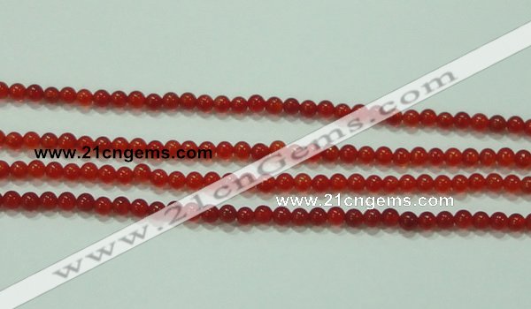 CTG52 15.5 inches 2mm round grade AA tiny red agate beads wholesale