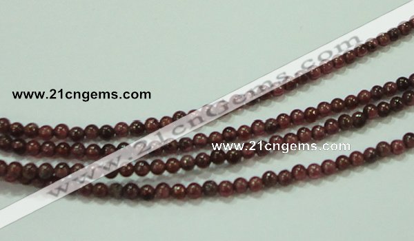 CTG54 15.5 inches 2mm round grade A tiny garnet beads wholesale