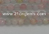 CTG551 15.5 inches 4mm faceted round tiny morganite beads