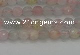 CTG551 15.5 inches 4mm faceted round tiny morganite beads