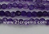 CTG553 15.5 inches 4mm faceted round tiny amethyst beads