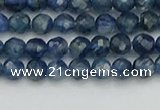 CTG557 15.5 inches 4mm faceted round tiny blue kyanite beads