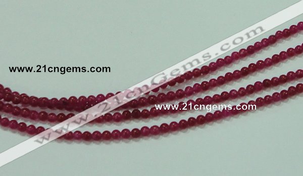 CTG57 15.5 inches 2mm round tiny dyed white jade beads wholesale