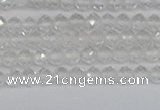 CTG601 15.5 inches 3mm faceted round white crystal beads