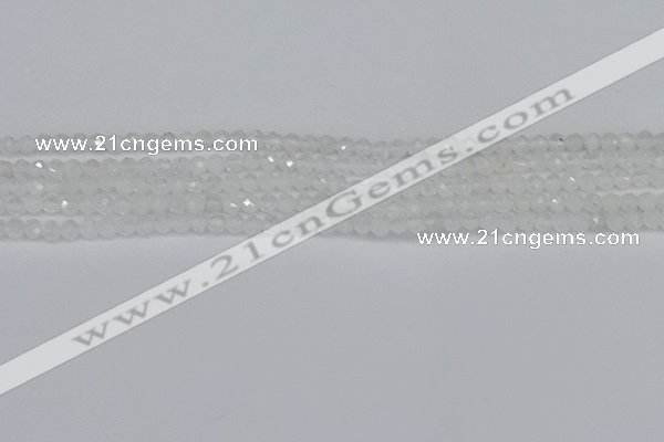 CTG604 15.5 inches 3mm faceted round white moonstone beads