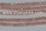 CTG606 15.5 inches 2mm faceted round peach moonstone beads