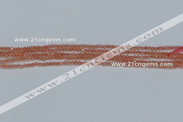 CTG609 15.5 inches 2mm faceted round golden sunstone beads