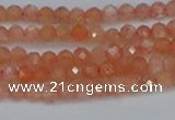 CTG610 15.5 inches 3mm faceted round golden sunstone beads