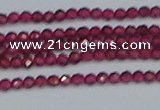 CTG617 15.5 inches 2mm faceted round mozambique red garnet beads