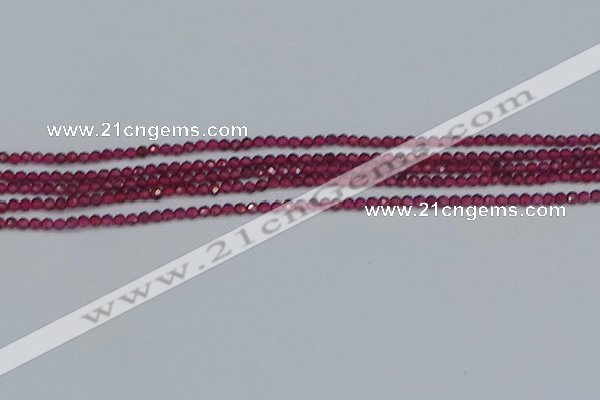 CTG617 15.5 inches 2mm faceted round mozambique red garnet beads