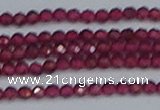 CTG618 15.5 inches 3mm faceted round mozambique red garnet beads