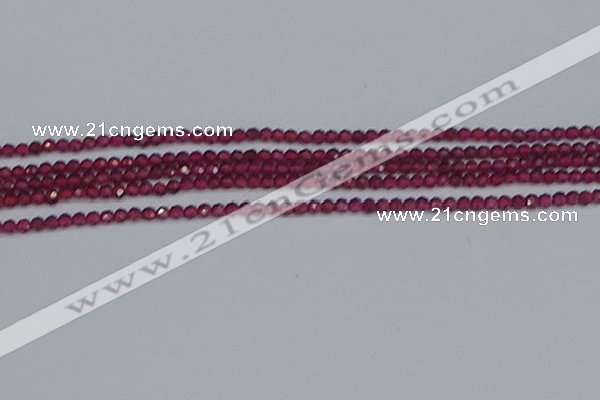 CTG618 15.5 inches 3mm faceted round mozambique red garnet beads