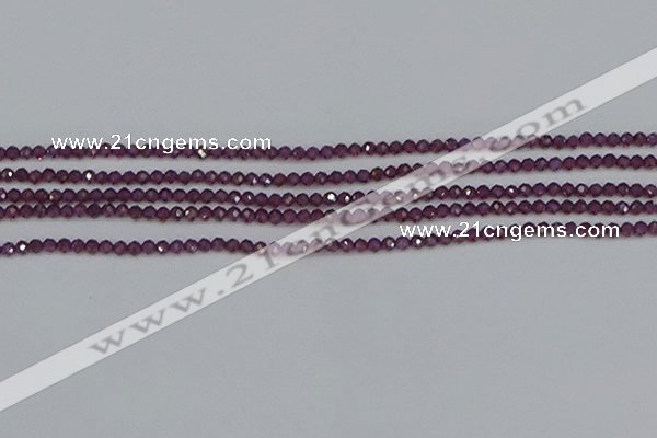 CTG619 15.5 inches 2mm faceted round Indian purple garnet beads