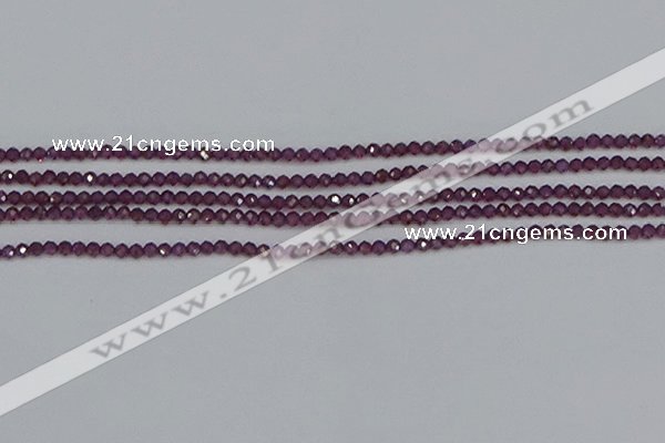 CTG619 15.5 inches 2mm faceted round Indian purple garnet beads