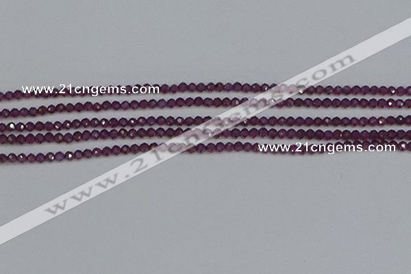 CTG620 15.5 inches 3mm faceted round Indian purple garnet beads