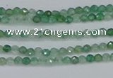 CTG627 15.5 inches 2mm faceted round green strawberry quartz beads