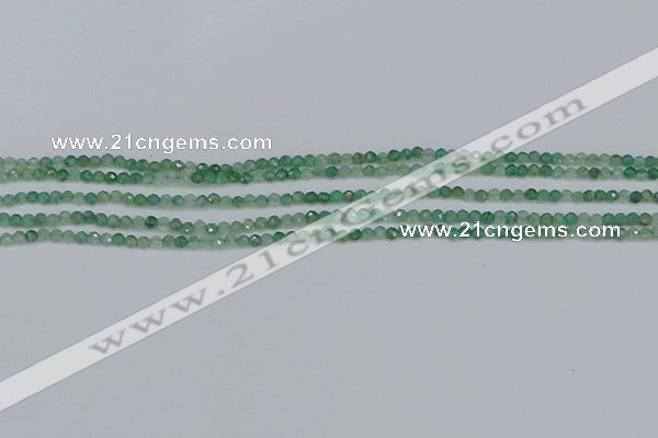 CTG627 15.5 inches 2mm faceted round green strawberry quartz beads