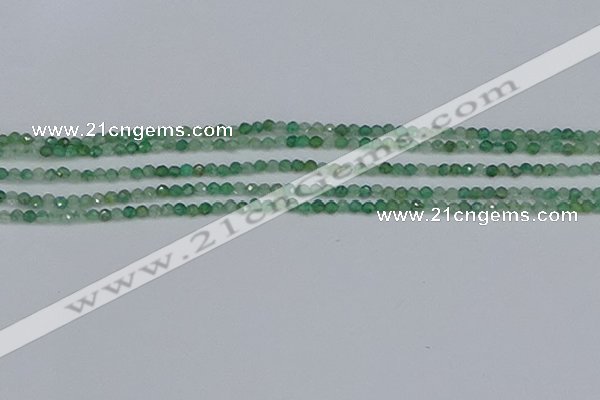 CTG628 15.5 inches 3mm faceted round green strawberry quartz beads