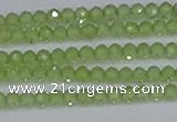 CTG630 15.5 inches 3mm faceted round peridot gemstone beads