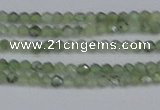 CTG633 15.5 inches 2mm faceted round green rutilated quartz beads