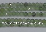 CTG634 15.5 inches 3mm faceted round green rutilated quartz beads