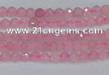 CTG635 15.5 inches 2mm faceted round Madagascar rose quartz beads