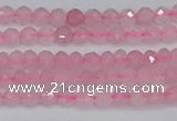 CTG636 15.5 inches 3mm faceted round Madagascar rose quartz beads