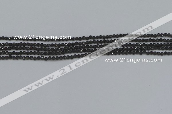 CTG641 15.5 inches 2mm faceted round golden black obsidian beads