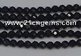 CTG643 15.5 inches 2mm faceted round black tourmaline beads