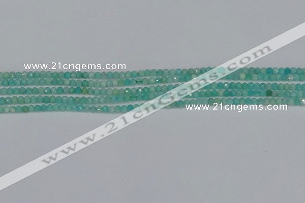 CTG647 15.5 inches 2mm faceted round Peru amazonite beads