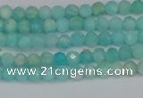 CTG648 15.5 inches 3mm faceted round Peru amazonite beads