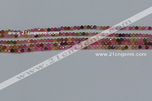 CTG652 15.5 inches 3mm faceted round tourmaline gemstone beads