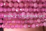 CTG705 15.5 inches 2mm faceted round tiny pink tourmaline beads