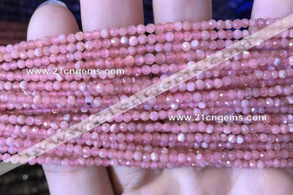 CTG716 15.5 inches 3mm faceted round tiny rhodochrosite beads