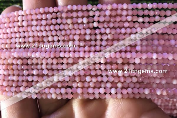 CTG732 15.5 inches 2mm faceted round tiny pink opal beads