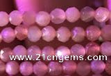 CTG738 15.5 inches 4mm faceted round tiny sunstone beads