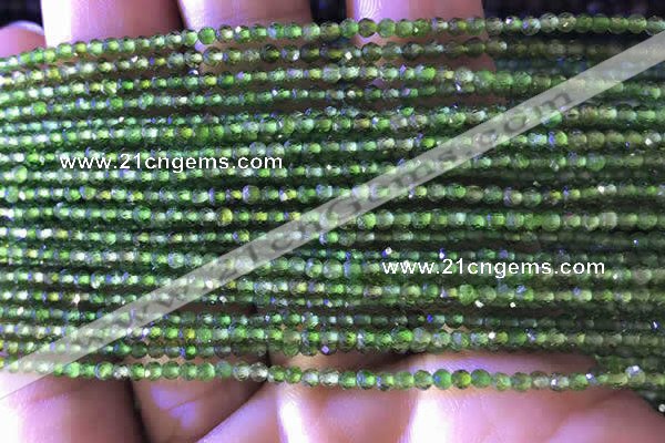 CTG747 15.5 inches 2mm faceted round tiny diopside beads