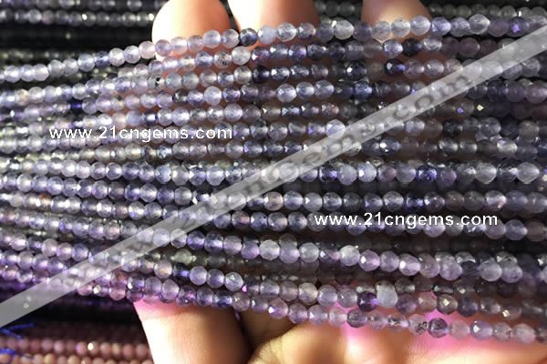 CTG751 15.5 inches 3mm faceted round tiny iolite beads wholesale