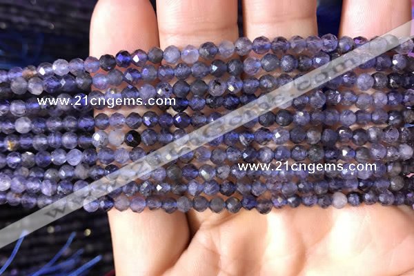 CTG754 15.5 inches 3mm faceted round tiny iolite gemstone beads