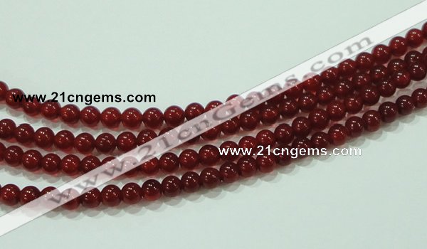 CTG76 15.5 inches 3mm round grade AA tiny red agate beads wholesale