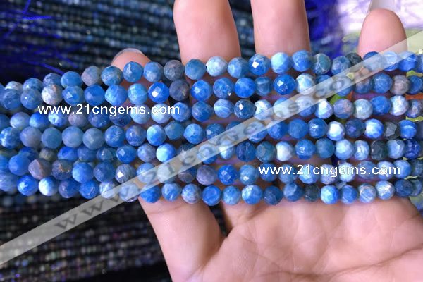 CTG762 15.5 inches 5mm faceted round tiny apatite gemstone beads